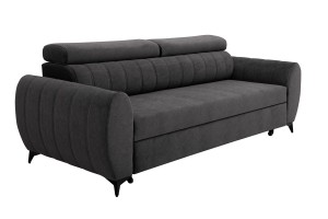 Sofa tapicerowana rozkładana ciemna z funkcją spania typu delfin GALAXY